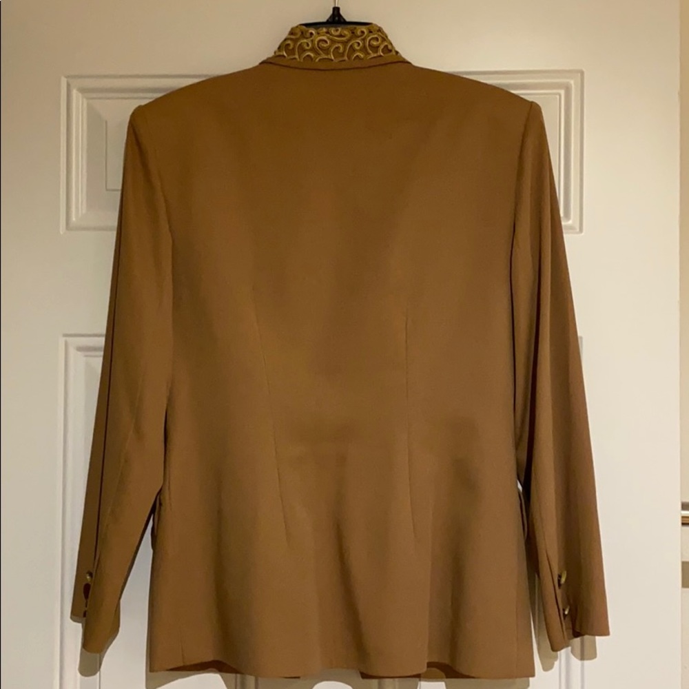 Embroidered Tan Coat - image 4